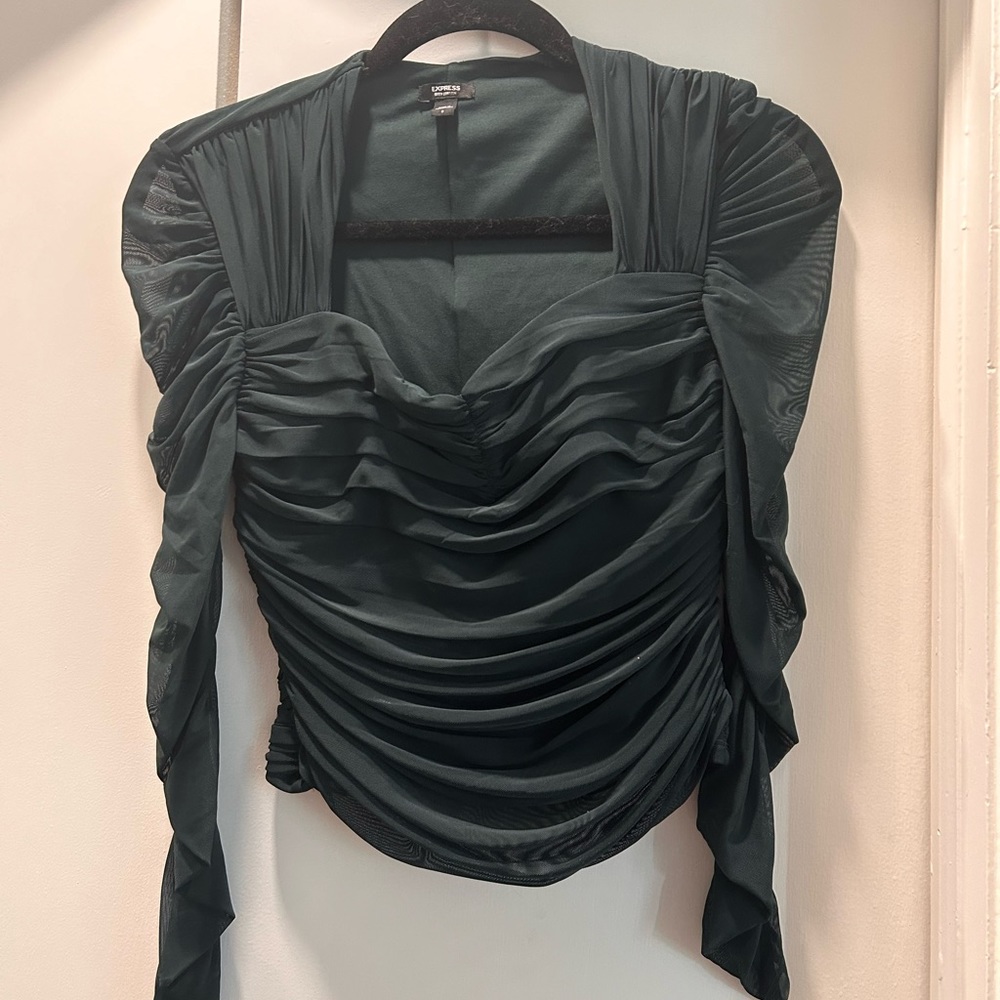 Express Body Countour Mesh Cropped Top